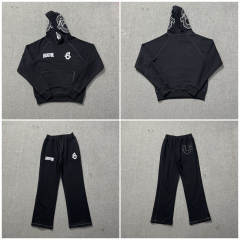6PM Dirll Style Embroidery Hoodie Pants