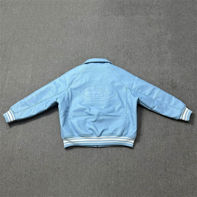 AM1RI Varsity Bone Sleeve Jacket Blue Black White