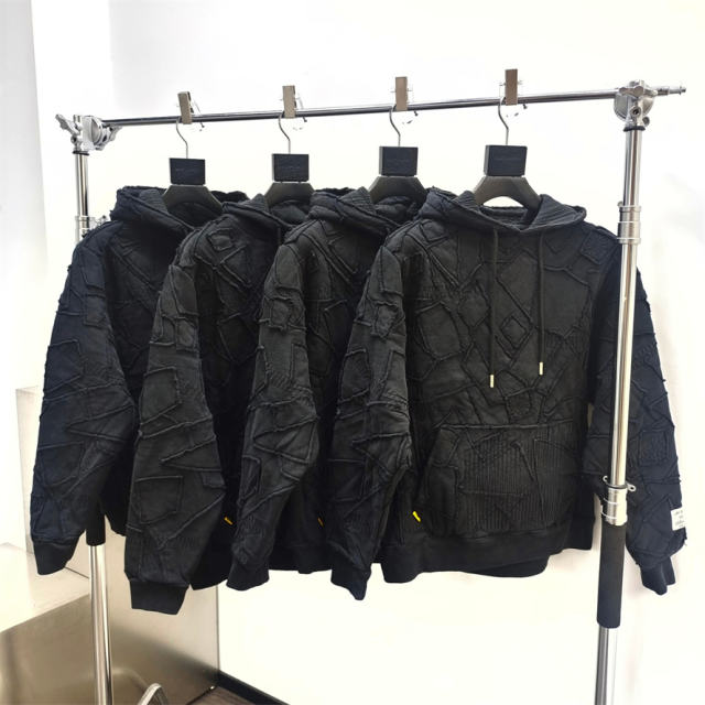 1:1 quality Gallery Dept Textured Heavy Duty COLLAGE Hoodie Black