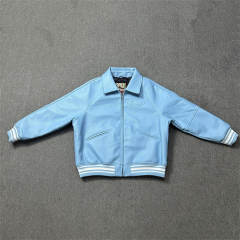 AM1RI Varsity Bone Sleeve Jacket Blue Black White