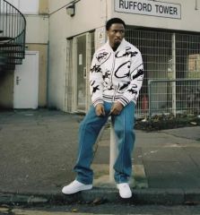 Corteiz Zipper Knit Sweater Jacket Black White