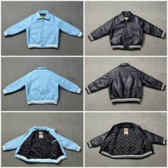 AM1RI Varsity Bone Sleeve Jacket Blue Black White