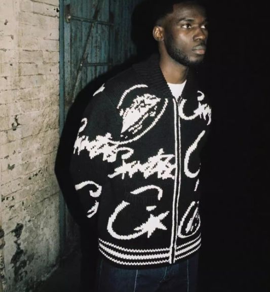 Corteiz Zipper Knit Sweater Jacket Black White