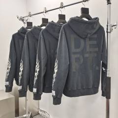 1:1 quality Gallery Dept Sleeve Flame Logo Black Hoodie