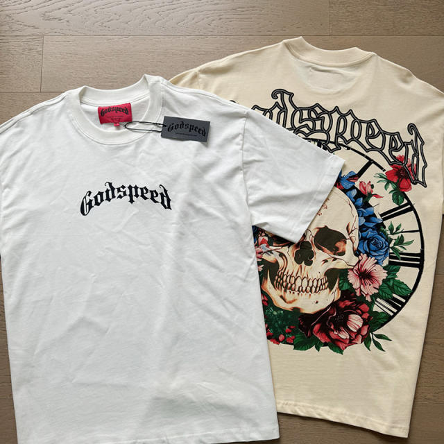 Godspeed Skeleton Seaside Reading Newspaper Tee T-Shirt
