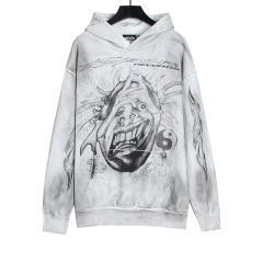 Hellstar Flame Print Washed Black Hoodie & Pants Set
