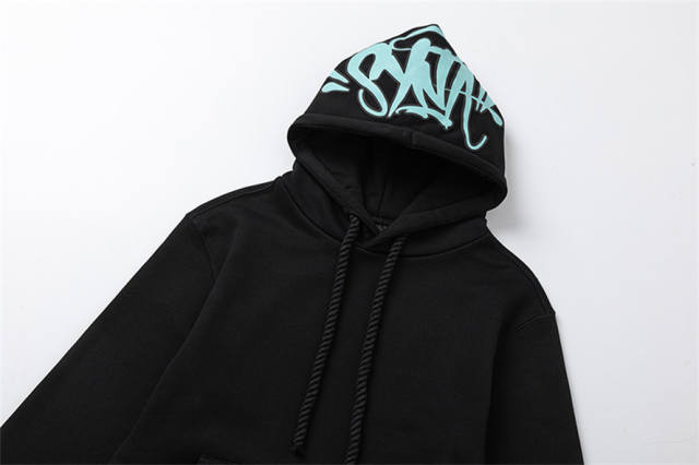 Syna World Drill Style Blue Logo Black Hoodie Pants