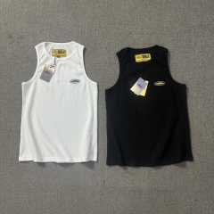 Corteiz Embroidered Logo Top Tank Black White