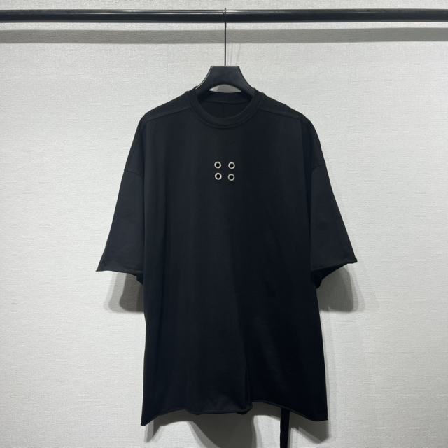 1:1 Quality R*ck Οwens Double Line Cotton Ribbon Four Hole OS T-Shirt