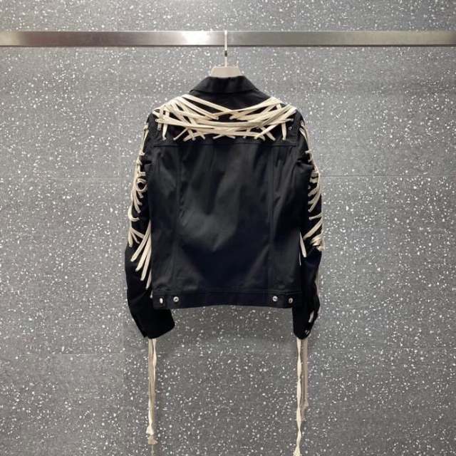 1:1 Quality R*ck Οwens Black Mega Laced Worker Jacket
