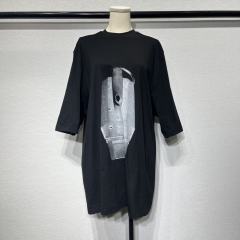 1:1 Quality R*ck Οwens DRKSHDW Photograph-Print Cotton T-Shirt Black White