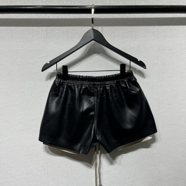 1:1 Quality R*ck Οwens Fog Leather Shorts Black