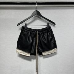 1:1 Quality R*ck Οwens Fog Leather Shorts Black