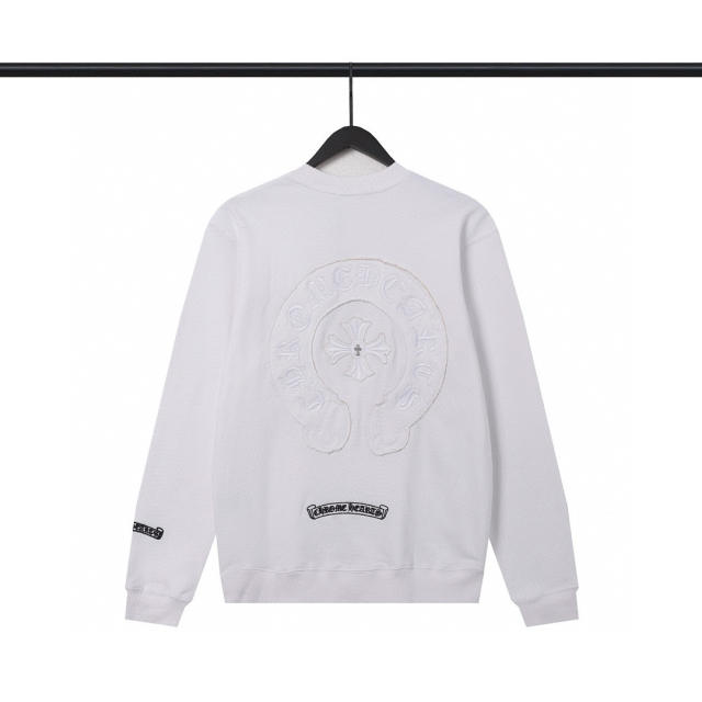 CH Long-Sleeve Crewneck Sweatshirt Black White