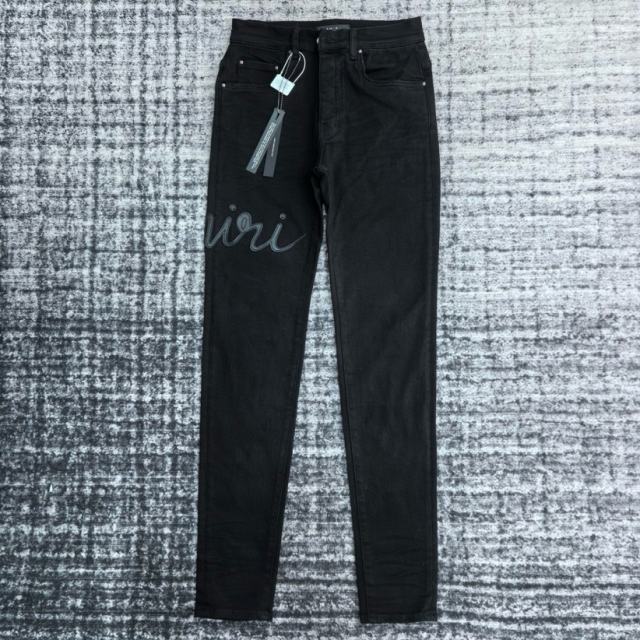 1:1 Quality Amir* Script-logo Skinny Jeans | Black