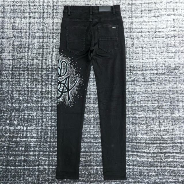 1:1 Quality Amir* MA SWIRL CRYSTAL SKINNY JEAN