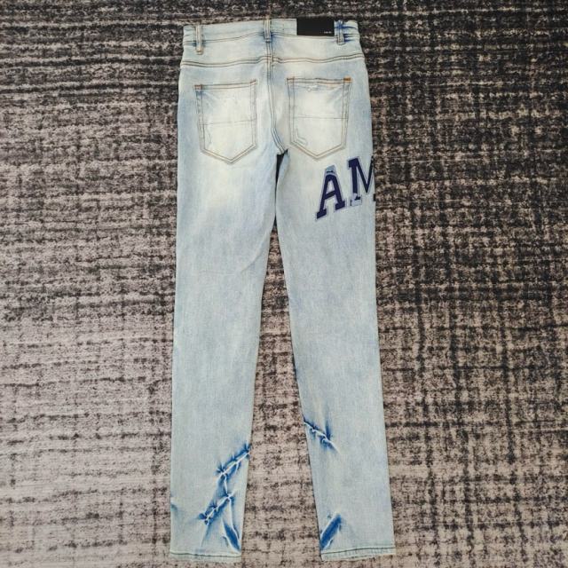 1:1 Quality Amir* MA Embroidery Indigo Denim Jeans