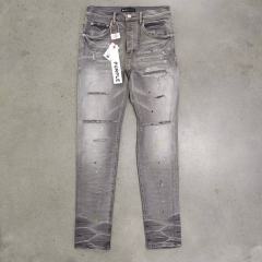1:1 Quality Purple Brand Paint splatter-print Distressed Jeans
