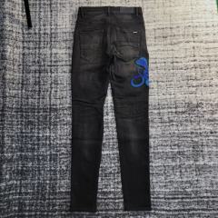 1:1 Quality Amir* Snake Embroidery Logo Black Pants