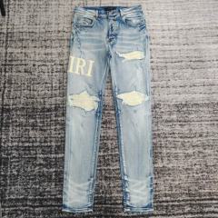 1:1 Quality Amir*Embroidered Biker Jeans MX1