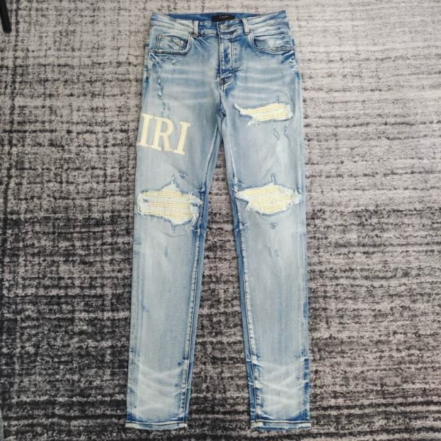 1:1 Quality Amir*Embroidered Biker Jeans MX1