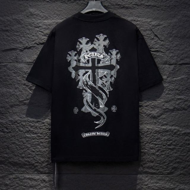 Chr0me Hearts Cross Logo Tee T-Shirt Black White