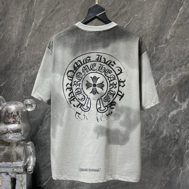 Chr0me Hearts Cross Logo Tee T-Shirt Black Gray+