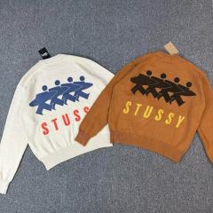 Stussy Surfman Icon Cotton Linen Crew Brown