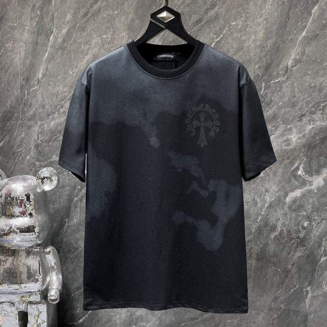 Chr0me Hearts Cross Logo Tee T-Shirt Black Gray+