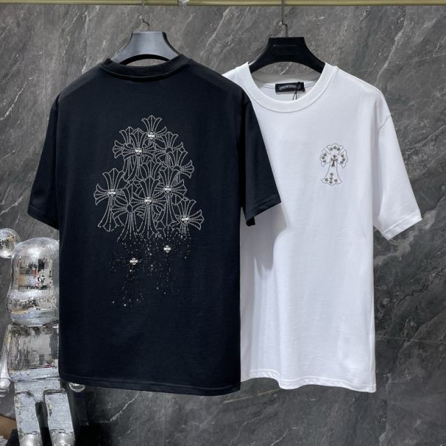Chr0me Hearts Cross Logo Tee T-Shirt Black White