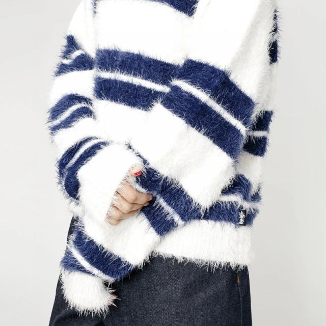 Stussy Hairy Stripe Crew Sweater