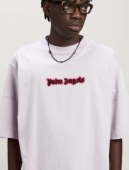 Palm Angels Neon Logo T-Shirt Over Fit in purple