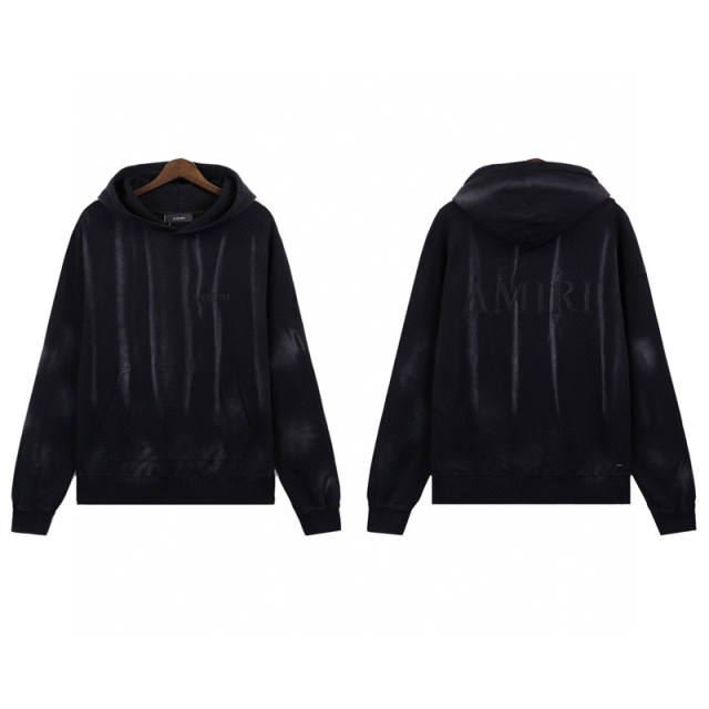 AMIR* faded-effect Hoodie (White/Black)