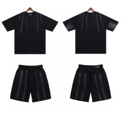 Lion Logo T-Shirt Shorts Black Blue