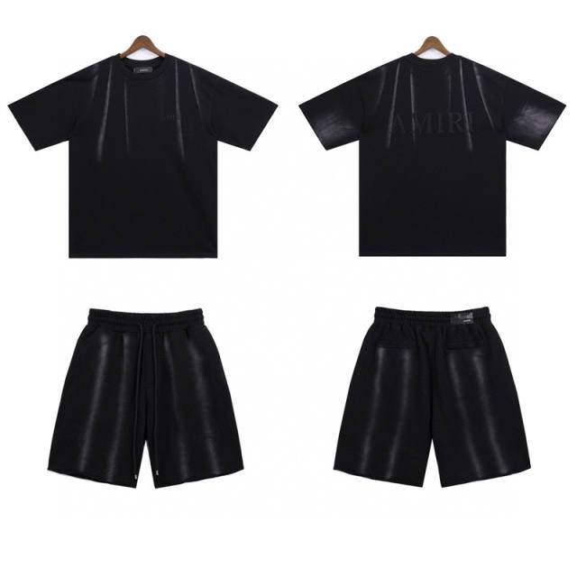 Lion Logo T-Shirt Shorts Black Blue