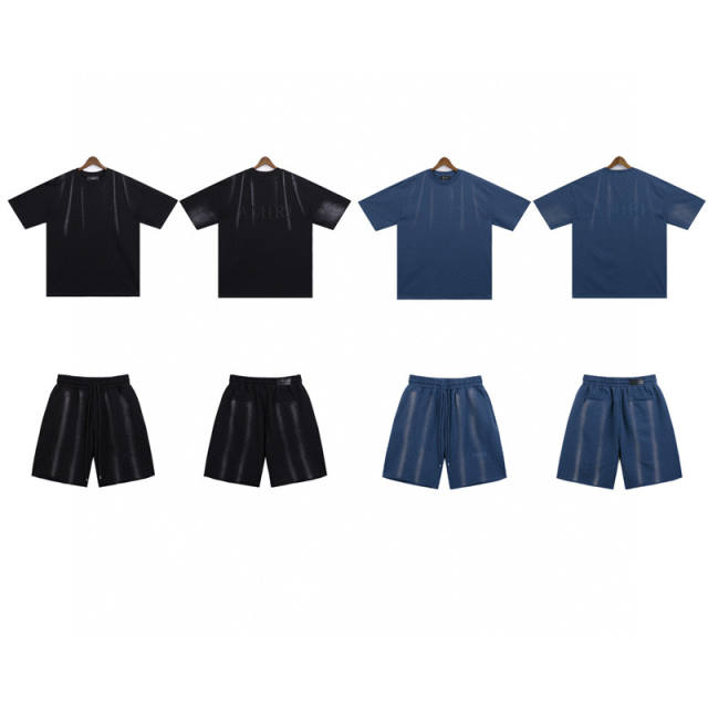 Lion Logo T-Shirt Shorts Black Blue