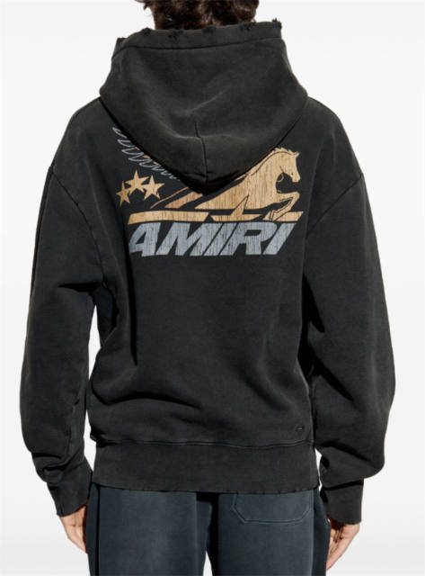 Pegasus Cotton Sweatshirt Hoodie (White/Black)