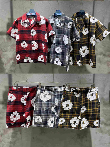 Denim Tears Checkered Shirt Short Set
