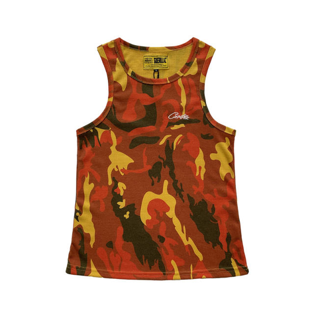 Corteiz Embroidered Logo Top Tank Digital Camo
