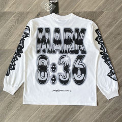 1:1 Hellstar Mark Longsleeve 'White' T-Shirt