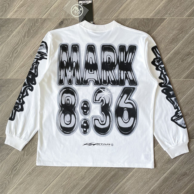 1:1 Hellstar Mark Longsleeve 'White' T-Shirt