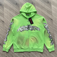 Hellstar Studios Zip Up Hoodie Green