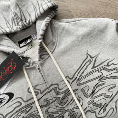 Hellstar Studios Zip Up Hoodie Gray
