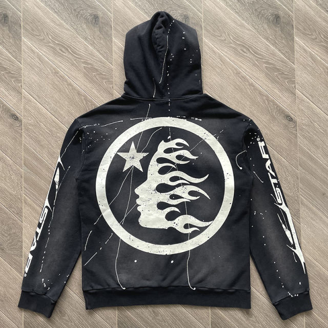 Hellstar Studios Classic Distressed Hoodie Black