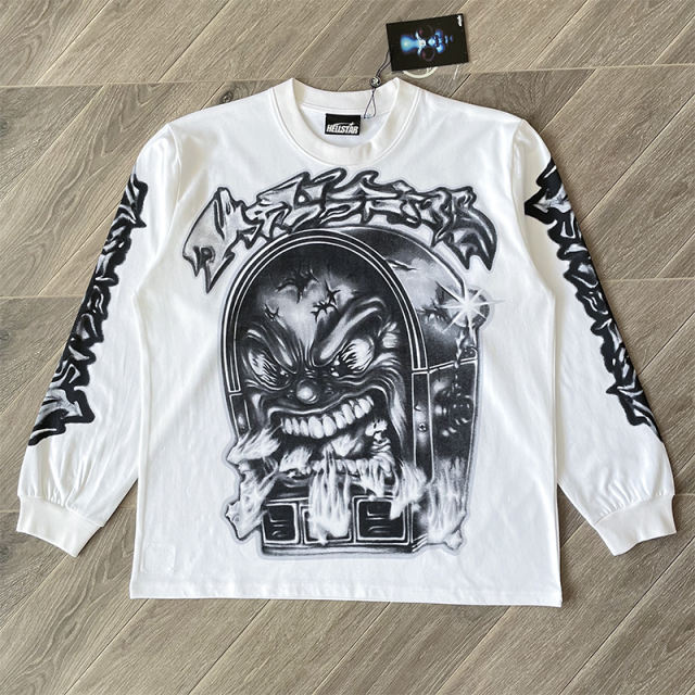 1:1 Hellstar Mark Longsleeve 'White' T-Shirt