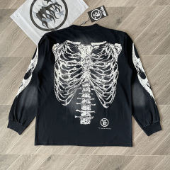 1:1 Hellstar Studios Airbrushed Bones Halloween T-Shirt Black