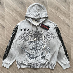 Hellstar Studios Zip Up Hoodie Gray