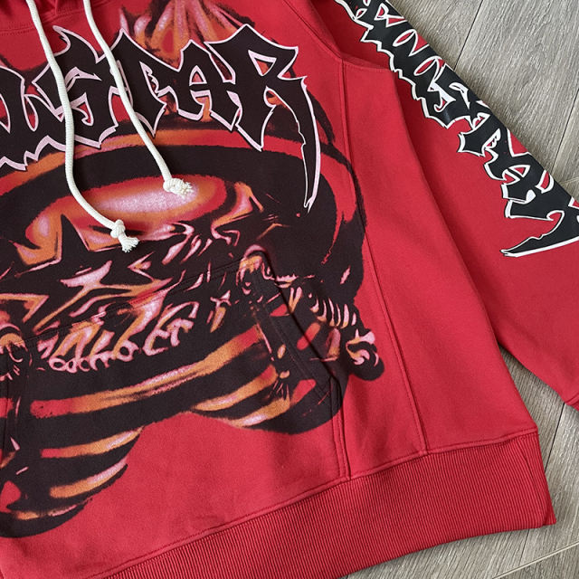 Hellstar Studios Skull Flame Hoodie Red