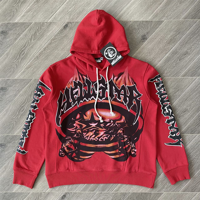Hellstar Studios Skull Flame Hoodie Red