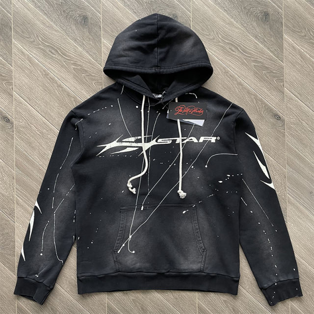 Hellstar Studios Classic Distressed Hoodie Black